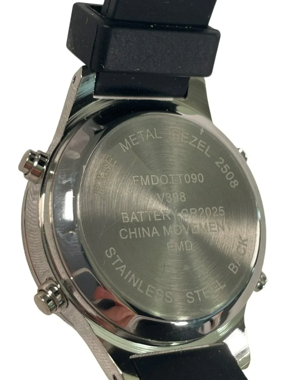 Time And Tru Digital Watch Black Strap Stainless Bezel FMDOTT090 Women's O/S NEW